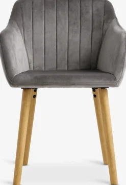 ADSLEVChaise ADSLEV velours gris/naturel