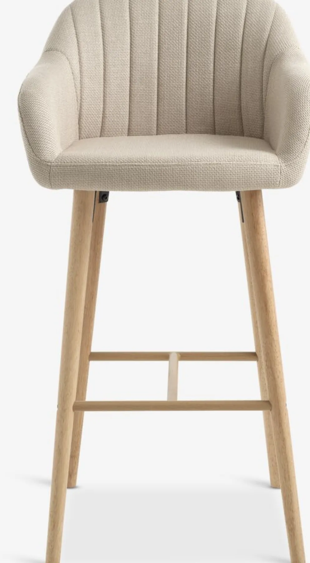 ADSLEVChaise de bar ADSLEV tissu beige/coloris chêne naturel