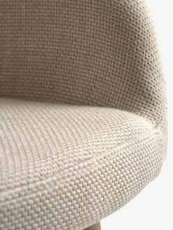 ADSLEVChaise de bar ADSLEV tissu beige/coloris chêne naturel