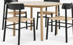 ALSTED + ISLEVALSTED Ø120 table coloris chêne + 4 ISLEV chaises noir