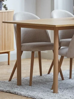 ALSTED + THORUPALSTED L160 table coloris chêne + 4 THORUP chaises beige