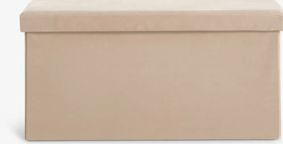 AUNINGPouf AUNING 76x38 a/rangement velours sable foncé