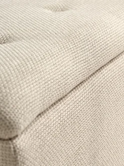 BADSTEDBanc BADSTED a/rangement tissu beige/coloris chêne