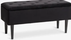 BADSTEDBanc BADSTED a/rangement velours noir/noir
