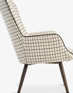 BIERSTEDFauteuil BIERSTED à carreaux tissu beige/brun