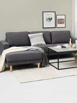 EGENSECanapé EGENSE méridienne tissu gris foncé