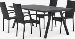 FAUSING + GUDHJEMFAUSING L220 table + 4 GUDHJEM chaises noir