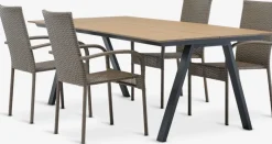 FAUSING + GUDHJEMFAUSING L220 table + 4 GUDHJEM chaises naturel