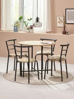 GADSTRUPGADSTRUP Ø85 table + 4 GADSTRUP chaises noir/coloris chêne