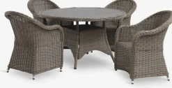 GAMMELBYGAMMELBY Ø130 table + 4 GAMMELBY chaises gris