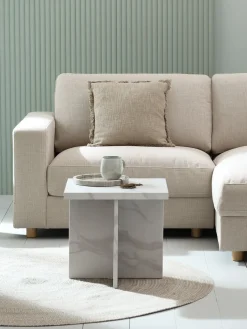 GANDRUPBout de canapé GANDRUP 45x45 coloris marbre blanc