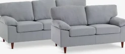 GEDVEDCanapé GEDVED 3 places tissu gris clair