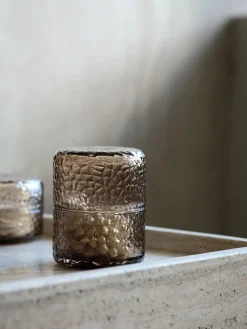 GENEVADBoîte de rangement GENEVAD Ø8xH10cm verre brun