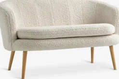 GISTRUPCanapé GISTRUP 2 places tissu teddy blanc cassé