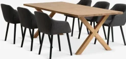 GRIBSKOV + ADSLEVGRIBSKOV L230 table chêne nat. + 4 ADSLEV chaises anthracite