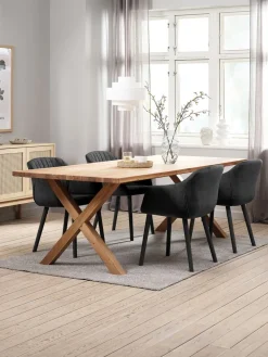 GRIBSKOV + ADSLEVGRIBSKOV L230 table chêne nat. + 4 ADSLEV chaises anthracite