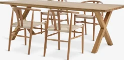 GRIBSKOV + GUDERUPGRIBSKOV L230 table chêne naturel + 4 GUDERUP chaises chêne