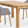 HAGE + ADSLEVHAGE L190 table chêne naturel +4 ADSLEV chaises velours gris