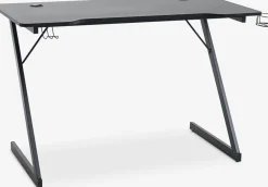HALSTEDBureau gaming HALSTED 60x120 a/porte-gobelet+écouteurs noir