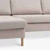 HELLERUPCanapé HELLERUP méridienne tissu beige/chêne
