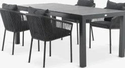 HESTEHAVE + GILJAHESTEHAVE L205/275 table noir + 4 GILJA chaises gris