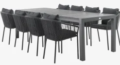 HESTEHAVE + GILJAHESTEHAVE L205/275 table noir + 4 GILJA chaises gris