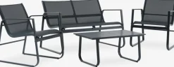 HORNSLETEnsemble lounge HORNSLET 4 personnes noir