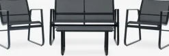 HORNSLETEnsemble lounge HORNSLET 4 personnes noir