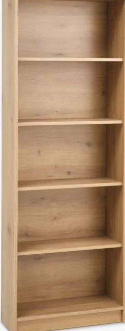 HORSENSBibliothèque HORSENS 5 tablettes larges coloris chêne chaud