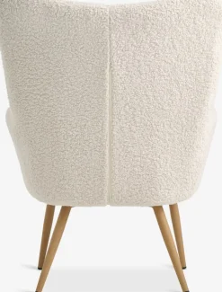 HUNDESTEDFauteuil HUNDESTED tissu teddy blanc cassé/coloris chêne
