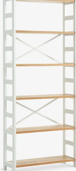 INTRUPÉtagère INTRUP 6 tablettes larges blanc/chêne naturel