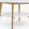 JEGINDTable basse JEGIND Ø80 1 tablette blanc/coloris chêne nat.