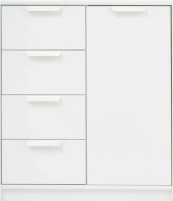 JENSLEVCommode 4 tiroirs 1 porte JENSLEV blanc