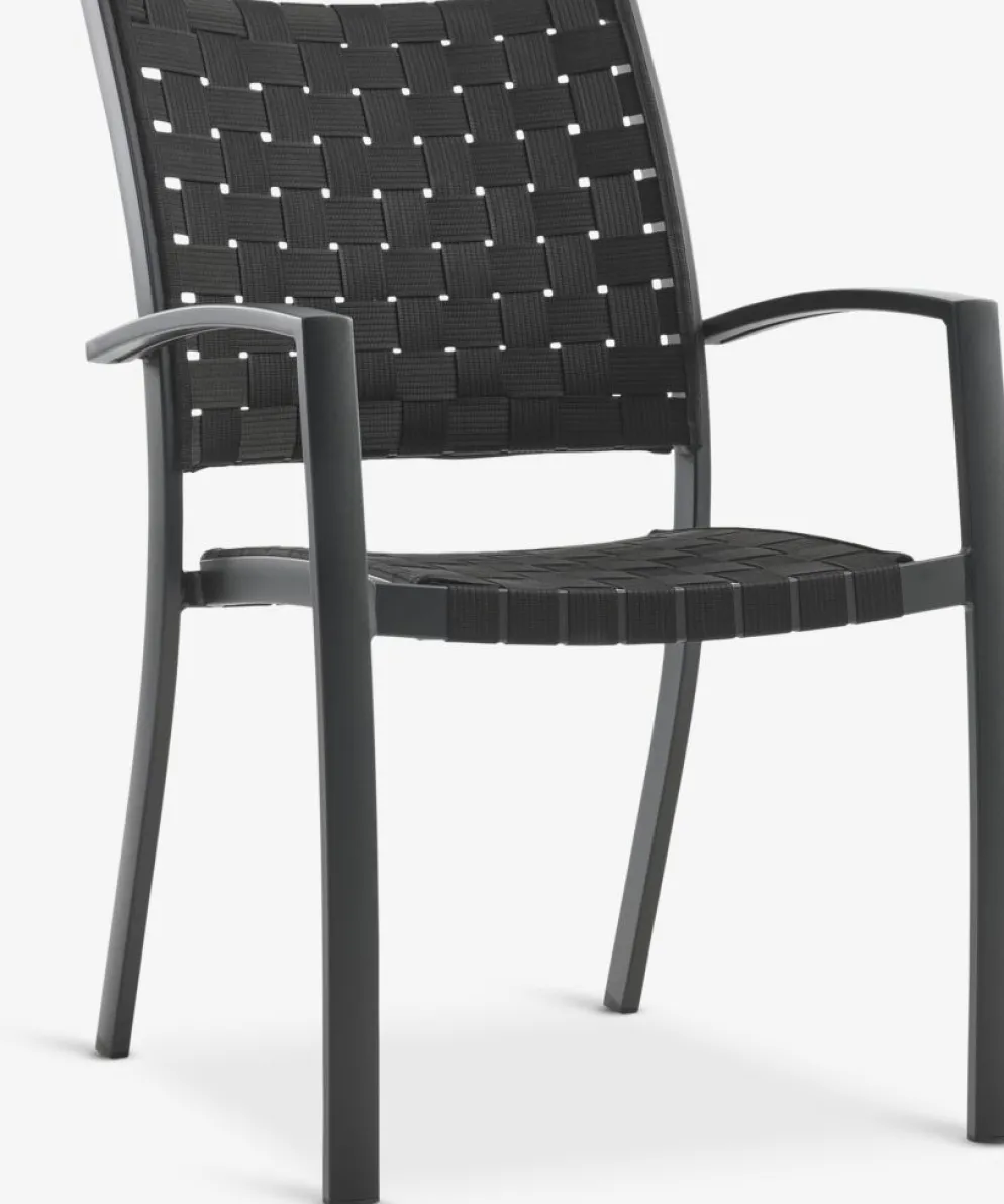 KUMLA + GLOMFJORDKUMLA L200 table gris + 4 GLOMFJORD chaises noir