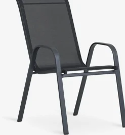 LEKNESChaise empilable LEKNES noir
