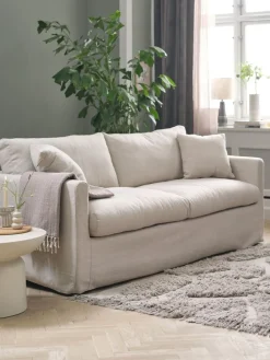 LYNGAACanapé LYNGAA 3 places housse amovible tissu beige