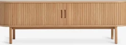 LYNGVIGMeuble TV LYNGVIG 160cm 2 portes tambours chêne naturel