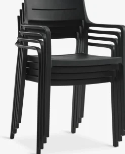 MARIELYST + INGSTRUPMARIELYST L205 table gris + 4 INGSTRUP chaises noir