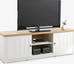 MARKSKELMeuble TV MARKSKEL 2 portes coloris blanc/chêne naturel
