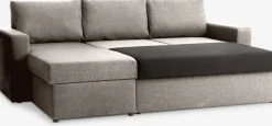 MARSLEVCanapé convertible avec méridienne MARSLEV tissu gris clair