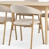 MARSTRAND + EJSINGMARSTRAND L200/280 table col. chêne + 4 EJSING chaises beige