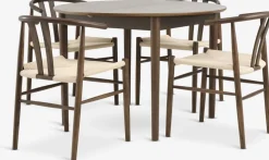MARSTRAND + GUDERUPMARSTRAND Ø110 table chêne foncé + 4 GUDERUP chaises ch. f.