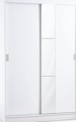 ODDERArmoire ODDER 120x201 2 portes coulissantes a/miroir blanc