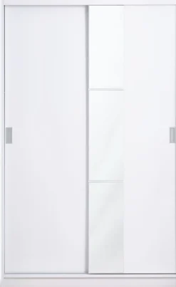 ODDERArmoire ODDER 120x201 2 portes coulissantes a/miroir blanc