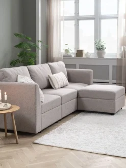 OKSBYModule canapé OKSBY central a/rangement tissu sable