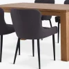OLDE + PEBRINGEOLDE L160 table coloris chêne + 4 PEBRINGE chaises gris/noir
