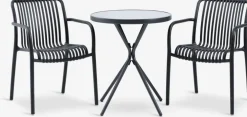 RADSTRUP + NABBENRADSTRUP Ø60 table + 2 NABBEN chaises noir
