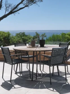 RANGSTRUP + NABERANGSTRUP Ø130 table naturel/noir + 4 NABE chaises noir