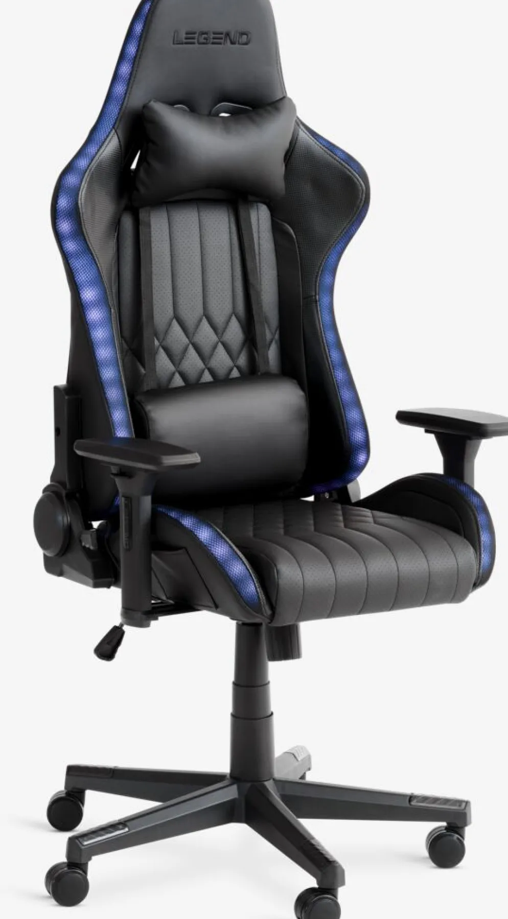 RANUMChaise gaming RANUM a/LED noir/noir