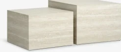 ROLSTEDTable basse ROLSTED 58x58/50x50 coloris travertin 2pcs
